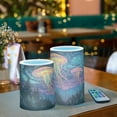 thumbnail image 3 of Yayeee Flameless Candles with Remote Flickering Battery Operated Multi Color Changing, Psychedelic Jellyfish, 3 of 7