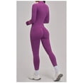 thumbnail image 3 of Top-kevin 2 Piece Seamless Ribbed Workout Sets With Zip Up Jacket High Waisted Gym Yoga Leggings, 3 of 6