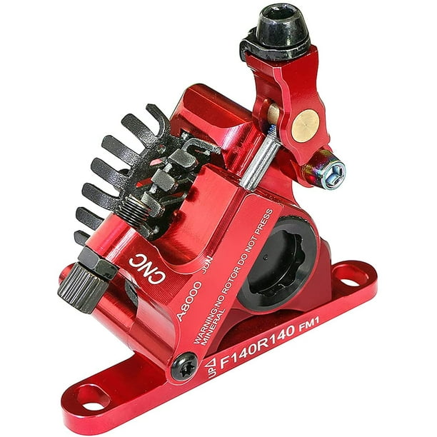 A/A Kit de freins à disque hydrauliques pour VTT - 4 pistons en aluminium  Rouge