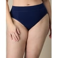 thumbnail image 4 of Playtex Tummy Smoothing High-Cut Brief Underwear Pack, 3-Pack (Plus Sizes) Navy/Rain Cloud Heather/Plum Dandy 3XL Women's, 4 of 5