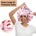 thumbnail image 5 of EUDHYAC 3PCS Extra Large Satin Bonnets for Sleeping, Hair Bonnets for Black Women Braids Curly Hair, J, 5 of 6