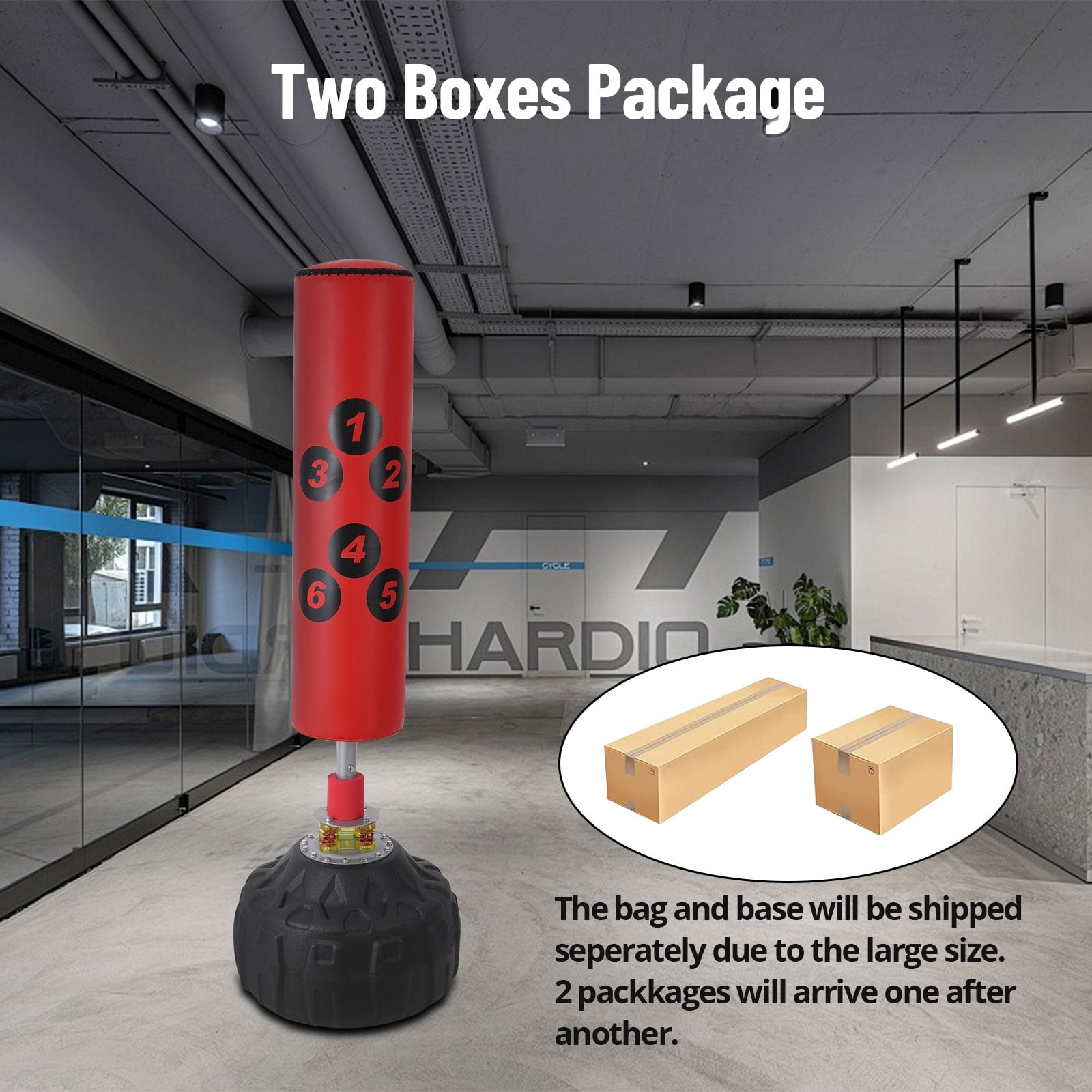 Yesurprise Freestanding Punching Bag with Boxing Gloves | 70-Inch Heavy Kickboxing Bag with Stand for Adults and Kids | Ideal for Martial Arts Training and Home Boxing Workouts