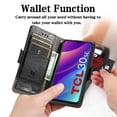 thumbnail image 2 of Case for TCL 30 SE Cover Leather Wallet Folio Case Book Design Flip Magnetic Closure - Black, 2 of 5