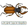 thumbnail image 2 of CafePress - Plays With Beetles 1 - Cute Infant Baby Football Bodysuit, 2 of 3