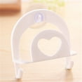 thumbnail image 2 of Kitchen Bathroom Sink Heart-Shape Suction Sponge Holder Storage Rack with Hooks Design for Soap Sponges Scrub Brushes (White), 2 of 7