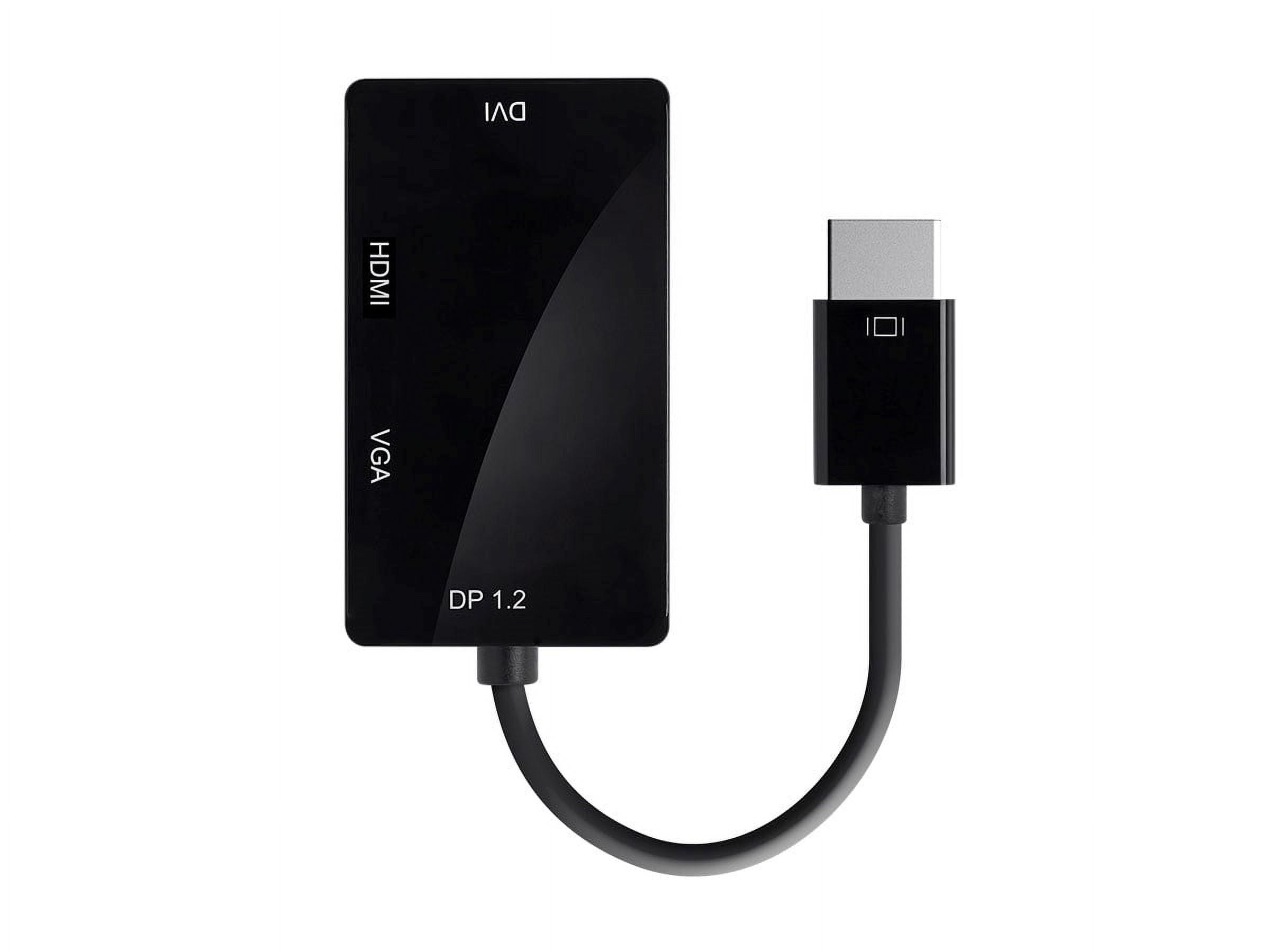 Monoprice DisplayPort 1.2a to 4K HDMI, Dual Link DVI, and VGA Passive Adapter, Black (112802)