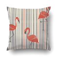 thumbnail image 1 of BSDHOME Vintage Striped Pattern With Red Flamingo Abstract Tropical Illustration Cushion Covers Pillowcases 16x16 inches, 1 of 1