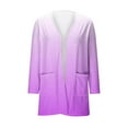 thumbnail image 5 of Light Sweaters for Girls Fall Plus Size New Girls Open Front Cardigan Fashion Gradient Color Casual Long Sleeve Jacket Lightweight Fall Outwear with Pockets Purple 130, 5 of 6