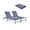 Blue two-piece set with cup holder, variant on 2 Pack Pool Lounge Chairs Set, Outdoor Folding Lounge Chair with Cup Holder, Waterproof Metal Recliner with 6 Adjustable Positions, Lightweight Portable Beach Chair for Patio, Lawn, Backyard,Gray