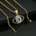 thumbnail image 3 of Nwe Vintage Eye of Fortune Pendant Necklace for Men's And Women Personality Gothic Chain Necklaces 14K Yellow Gold Jewelry Gift, 3 of 6