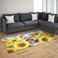 thumbnail image 3 of Yorkshire Terrier Hello Summer Sunshine Sunflowers Spring Retro Vintage Indoor Rug Yorkie Dog Lover Gifts Carpet Living Bed Room Sofa Home Decor - 00008, 3 of 5