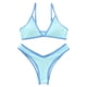thumbnail image 4 of Conjuntos de bikini Prolriy para mujer, conjunto de bikini de moda para mujer con bloques de color y almohadillas acolchadas, trajes de baño para mujer azul claro L, 4 of 4