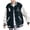 Black, variant on Fortune Men Women Baseball Jacket Embroidery Stand Neck Long Sleeve Snaps Varsity Bomber Jacket