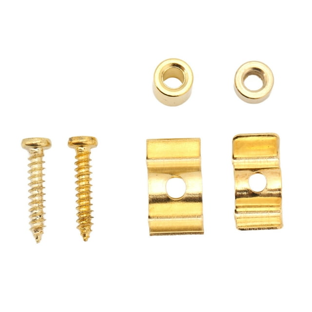 Retenue de Guitare, 2 Pcs Guide de Guitare Portable Sans Bavure Résistant à l'Usure pour Remplacement Noir, Argent, Doré