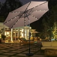thumbnail image 2 of Costway Parasol Solaire de Patio 10 Pi, Parasol de Marché à DEL, Acier Inclinable avec Manivelle, Extérieur, Beige, 2 of 10
