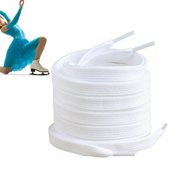 2 Piezas de Cordones para Patines de Hockey sobre Hielo, Cordones para Patinaje Artístico, Cordones de Repuesto Blancos para Botas de Interior, Patine