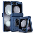 thumbnail image 4 of Innens Case for Samsung Galaxy Z Flip 5 5G Shockproof Pone Cover with Slide Camera Lens Protector and Ring Stand, Blue, 4 of 17