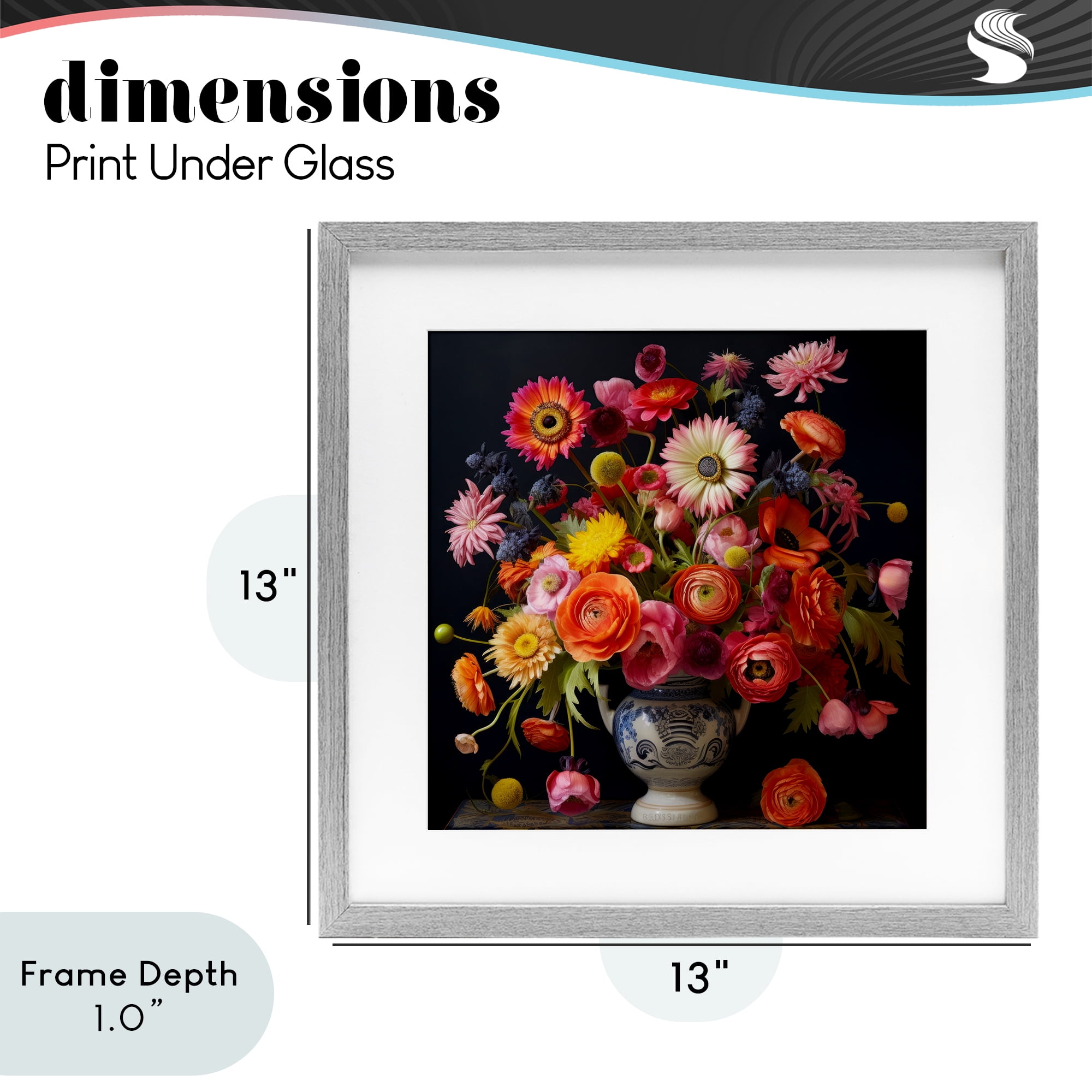 Stupell Industries Harmonious Spring Bouquet Gray Framed Print Under Glass, design by Lazar Studio