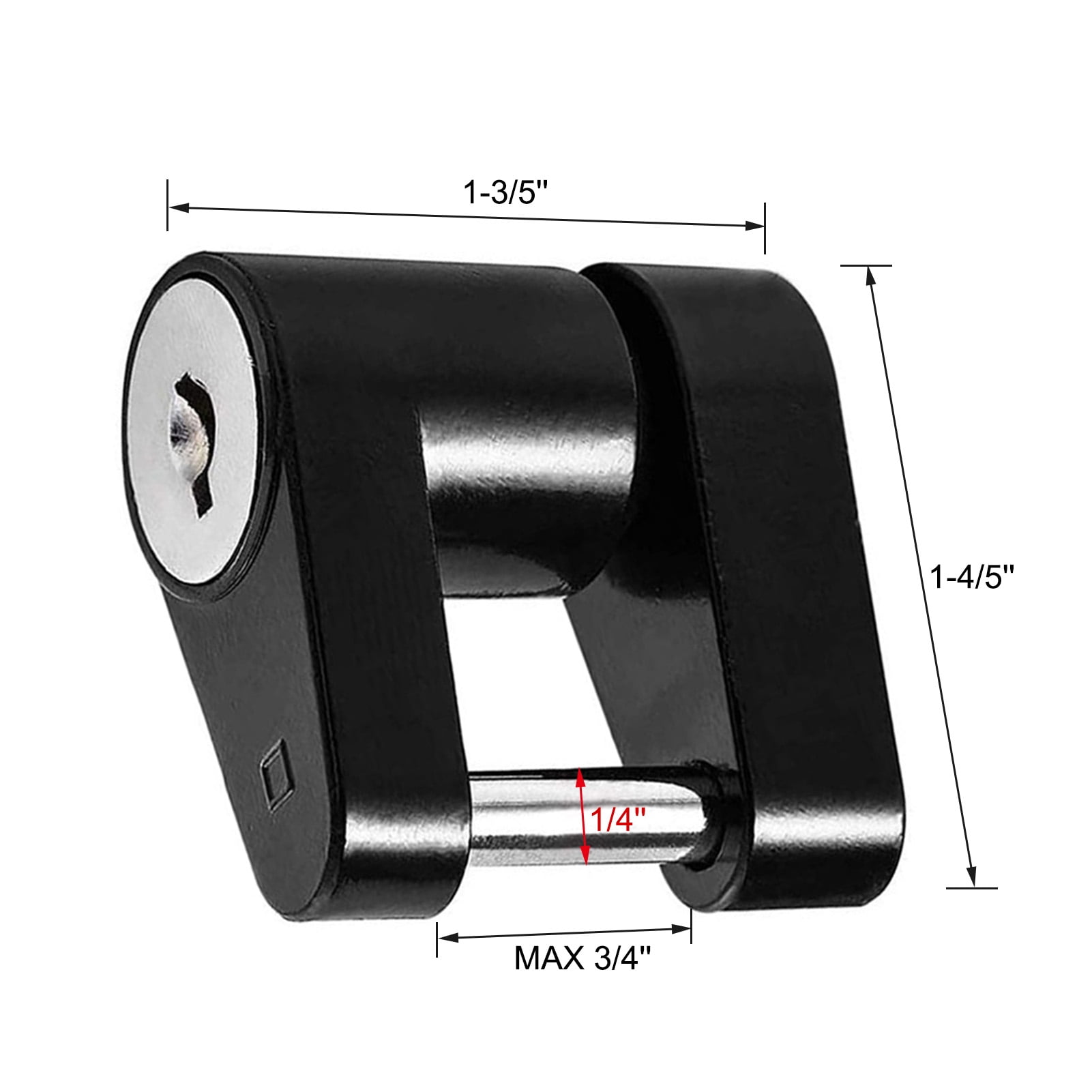 Shkalacar 1/4 Inch Black Auto Coupler Lock Trailer Hitch Coupler Lock for RV Truck Boat Trailer Car Camper Van Shkalacar 1/4 Inch Black Auto Coupler Lock Trailer Hitch Coupler Lock for RV Truck Boat Trailer Car Camper Van