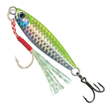Metal Jigging Spoons 10g/20g Far-Cast Spinner Baits Saltwater Fishing Lures with Treble Hooks Sinking Tackle