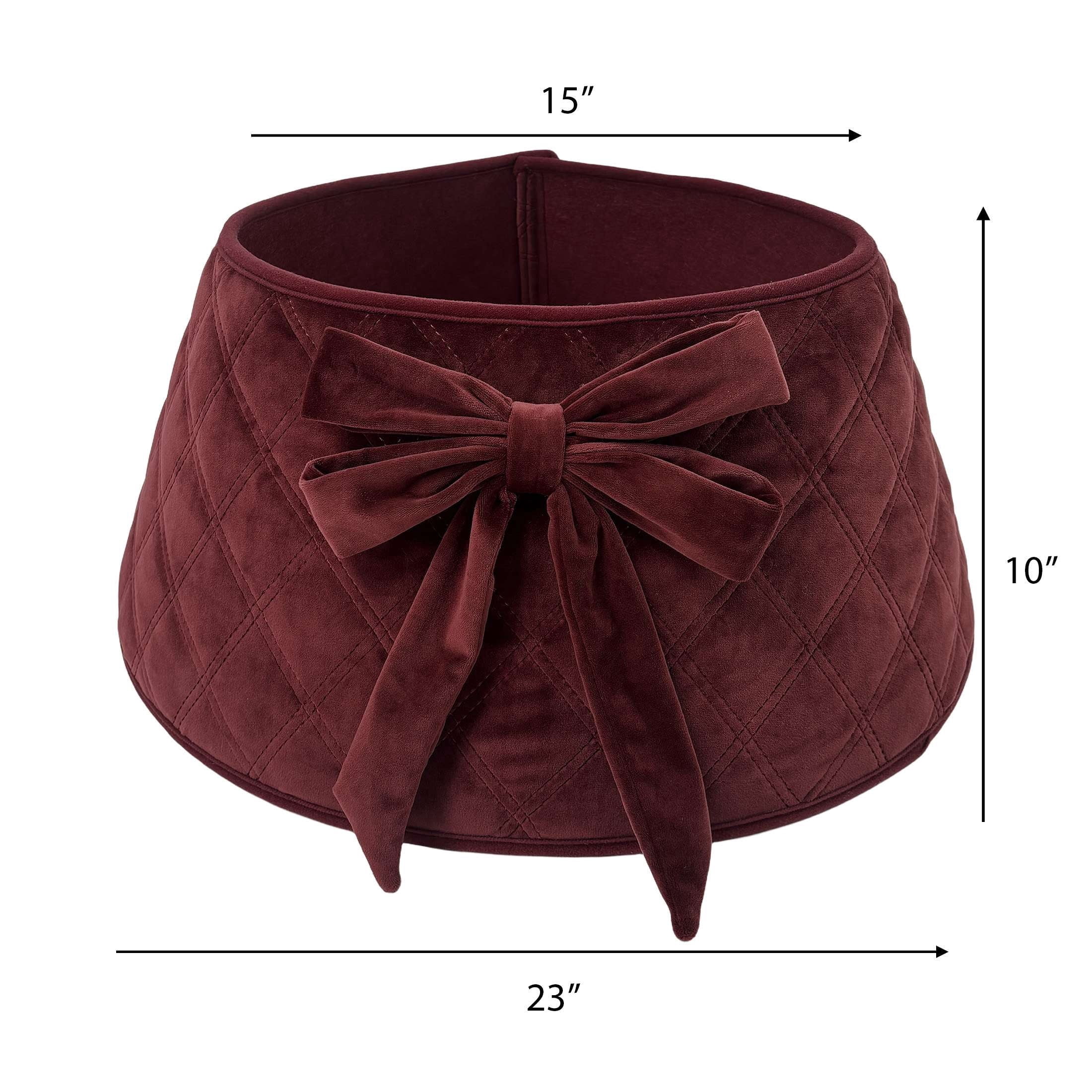 Quilted Velvet Stand Band Christmas Tree Collar, Red, 23", by Holiday Time