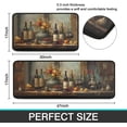 thumbnail image 3 of 2 Piece Red Wine Kitchen Rug Set, Wine Glasses Kitchen Rugs and Mats Non Skid Washable Absorbent Microfiber Kitchen Floor Decor Mat 17"x47"+17"x30", 3 of 6