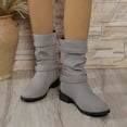 thumbnail image 5 of Wowcloth Mid-Calf Boots for Women – Fashionable Buckle Strap, Chunky Heel & Solid Color Round Toe Casual Stylish Ankle Boots for Autumn Winter Outfits, 5 of 9