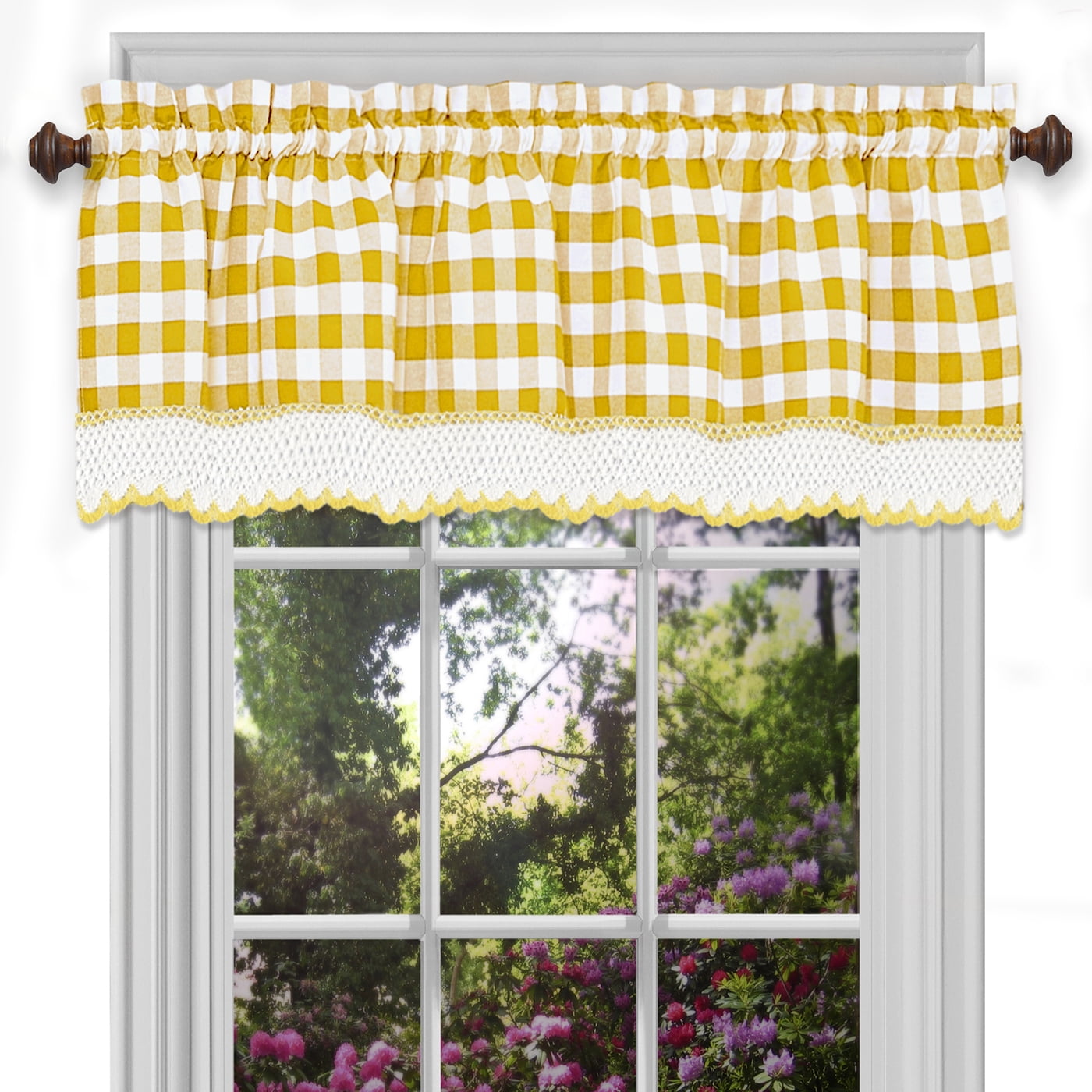 Woven Trends Farmhouse Curtains Kitchen Décor, Buffalo Plaid Valance