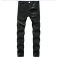 thumbnail image 1 of Men Ripped Skinny Jeans Zipper Destroyed Denim Pencil Pants, 1 of 5