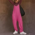 thumbnail image 6 of Ltctricy Fleece Fuzzy Overalls for Women Soft Comfy Sleeveless Loose Rompers Lounge Vacation Jumpsuits with Pockets, 6 of 7