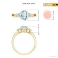 thumbnail image 4 of ANGARA Natural 1 ct Aquamarine Split Shank Ring with Trio Diamonds in 14K Yellow Gold for Women (Size-8x6mm) | March Birthstone, Anniversary, Jewelry Gift for Women | Natural Aquamarine Ring, 4 of 9
