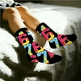 thumbnail image 5 of MEZZALL Number 6 7 Printed Colorful Cartoon Print Crew Socks Children Soft Blend Novelty Ankle Socks Boys Girls With Grips Classic Socks, 5 of 6