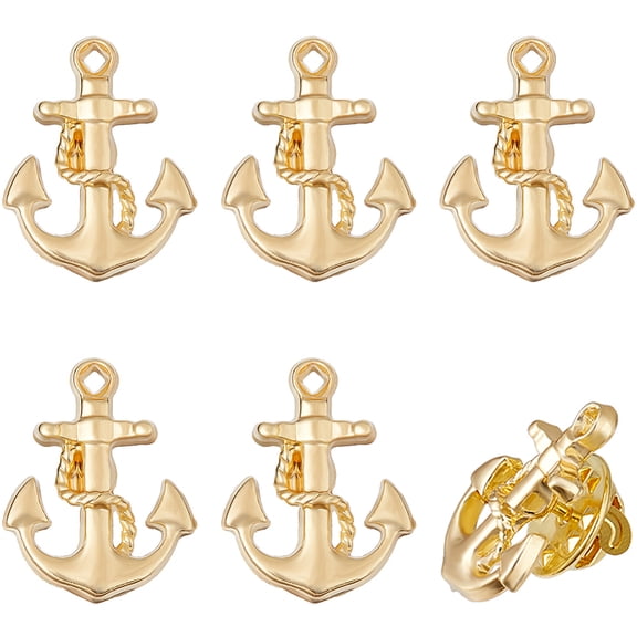 6Pcs Anchor Brooch Lapel Pin Anchor Jewelry Pin 21x16mm Sailor Pins Alloy Metal Pins Men Women Brooches Accessories DIY