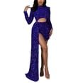 thumbnail image 1 of KaLI_store Formal Dresses Wedding Guest Dresses for Women Long Sleeve Modest Dresses for Woman, Formal Fit Flare Bridesmaid Dress Blue,L, 1 of 5