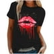 thumbnail image 2 of Fiudx Ofertas y Liquidaciones Blusa de Manga Corta con Cuello Redondo y Estampado a La Moda para Mujer, 2 of 5