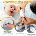 thumbnail image 2 of Electric Nail Trimmer for Baby with LED Light, 2 in 1 Automatic Safety Fingernail Clipper and File with Nail Scraps Storage for Newborn, Kids, Adult, Elderly, 2 Speeds, USB Rechargeable, 2 of 5