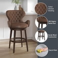 thumbnail image 4 of Hillsdale Tabouret de Bar Contemporain en Bois 30,5 Pouces Chocolat/noyer, 4 of 9