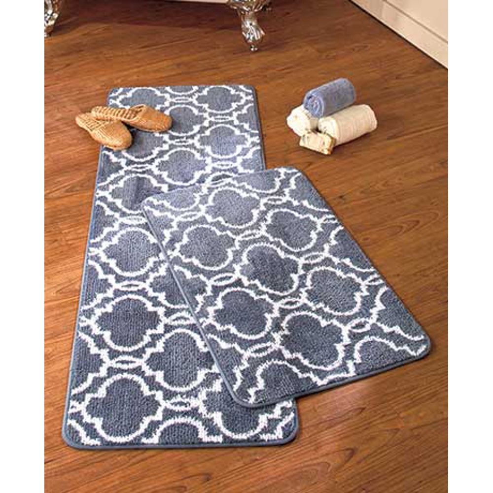Nonskid Trellis Bath Rugs or Runners