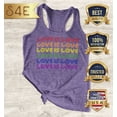 thumbnail image 2 of S4E Women's Love is Love Rainbow Gay Pride Racerback Slim Fit Medium Purple, 2 of 4