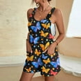 thumbnail image 2 of Up to 50% off! Women's Summer Comfortable Casual Suspender Printing Shorts Pocket Jumpsuit Shorts with Pockets 2025 Clothes, 2 of 7