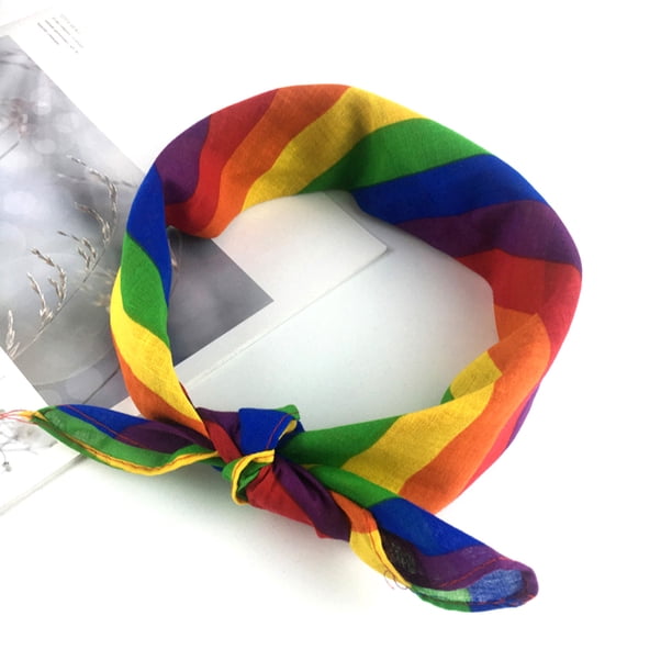Pañuelo para la cabeza con diadema para disfraz, 2 unidades, diademas de arcoíris, accesorio para el orgullo gay, diademas de arcoíris, pañuelo para el cuello elaborado con cuidado