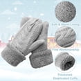 thumbnail image 4 of Armscye 2 Pairs Winter Warm Mittens for Women, Cozy Thick Knitted Gloves & Mittens, Warm Soft Lining Jacquard Fleece-lined Thickened Warm Gloves, Cold Weather Accessories Gifts, Black/Grey, One Size, 4 of 7