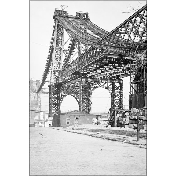 24"x36" Gallery Poster, New East River bridge from Brooklyn 1900-1906