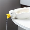 thumbnail image 3 of Gallickan Ceramic Soap Dish, Cute Goose Decor, Self-Draining Shower Countertop Holder for Bathroom Vanity, Water-Resistant Soap Saver Tray 7x4x2 Inches, White, 3 of 6