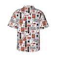 thumbnail image 3 of Balery Modern Life Print Men's Hawaiian Shirts Short Sleeve Beach Shirt Relaxed Fit Vacation Button Down Shirts-Large, 3 of 8