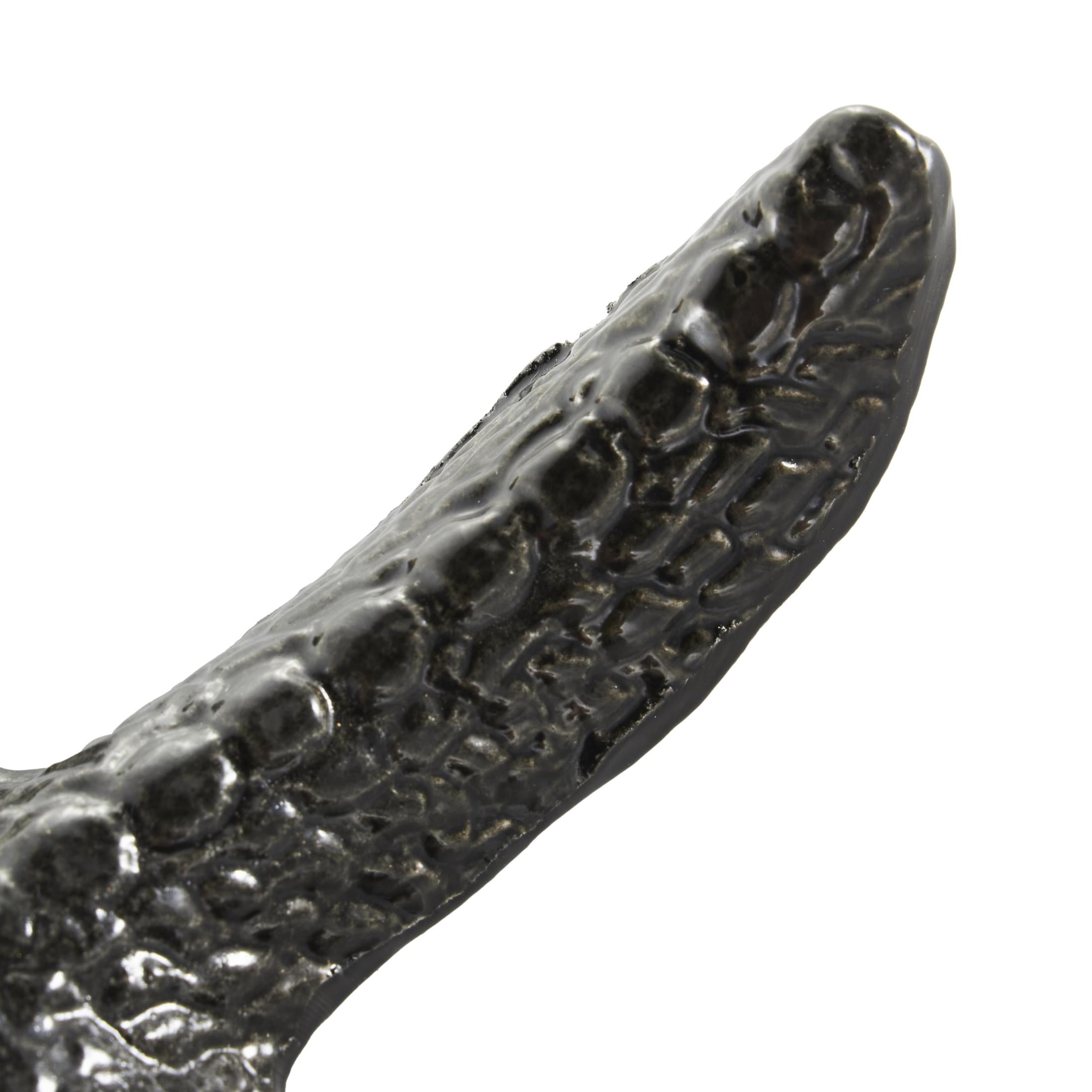 9", 7"W Black Aluminum Metal Bubble Textured Starfish Sculpture, by DecMode (2 Count)