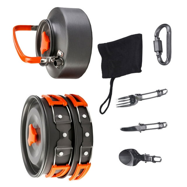OULII 1 Set Camping Cookware Set Aluminum Alloy Round Outdoor Cooking Pot for Outdoor Enthusiasts