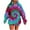 Light Blue, variant on Sriper Women's Lightweight Tie-Dye Hoodie, Trendy Fleece Liner Pullover with Pocket, Casual Gym Wear, Plus Size Tunic Tops, Winter Clothes, Oversized Comfort Fit, 2025 Seasonal Fashion Hot Pink M