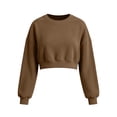 thumbnail image 6 of Crew Neck Sweatshirts for Women Corduroy Long Sleeve Pullover Womens Cropped Loose Casual Sweatshirts, 6 of 6