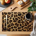 thumbnail image 2 of Placemat Set of 6 Leopard Prints Placemats for Dining Table Vintage Style Washable Table Mats for Kitchen and Party Decor Indoor & Outdoor Use, 2 of 8